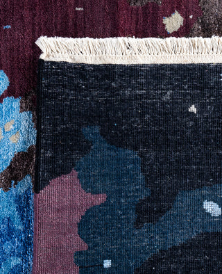 Traditional Abstarct Wool, Silk Hand Knotted Black Area Rug 8' 1" x 10' 6"