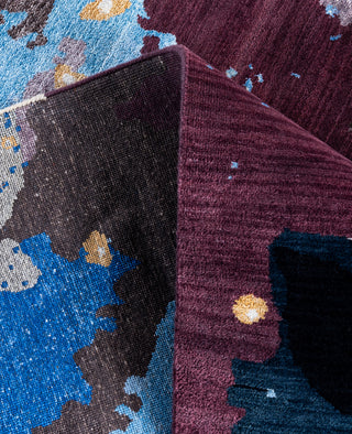 Traditional Abstarct Wool, Silk Hand Knotted Black Area Rug 8' 1" x 10' 6"