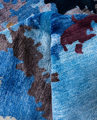 Traditional Abstarct Wool, Silk Hand Knotted Black Area Rug 8' 1" x 10' 6"