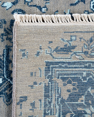 Traditional Ikat Hand Knotted Abstract Silk & Wool Blend Gray Area Rug 8' 2" x 10' 4"