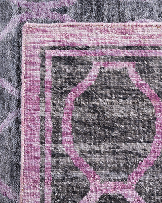 Contemporary Modern Hand Knotted Geometric Silk Pink Area Rug 8' 2" x 10' 1"