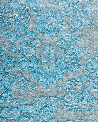 Traditional Ikat Hand Knotted Abstract Silk & Wool Blend Gray Area Rug 8' 1" x 9' 10"
