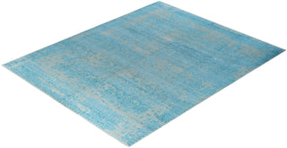 Traditional Ikat Hand Knotted Abstract Silk & Wool Blend Gray Area Rug 8' 1" x 9' 10"