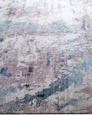 Traditional Ikat Hand Knotted Abstract Silk Brown Area Rug 8' 1" x 10' 2"