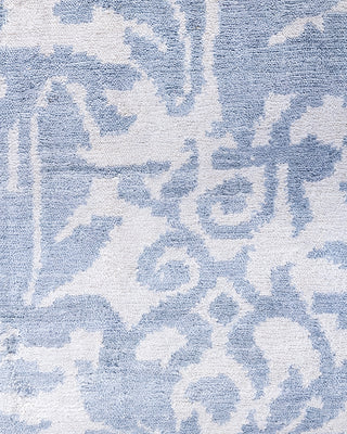 Contemporary Modern Hand Knotted Abstract Silk Ivory Area Rug 9' 1" x 12' 2"