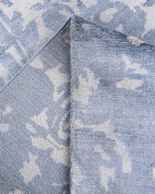 Contemporary Modern Hand Knotted Abstract Silk Ivory Area Rug 9' 1" x 12' 2"