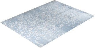 Contemporary Modern Hand Knotted Abstract Silk Ivory Area Rug 9' 1" x 12' 2"