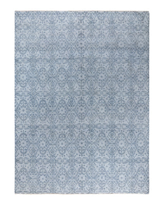 Traditional Ikat Hand Knotted Floral Wool Gray Area Rug 8' 5" x 9' 10"