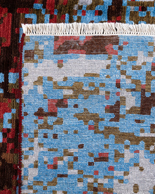 Traditional Ikat Hand Knotted Abstract Silk & Wool Blend Red Area Rug 8' 1" x 10' 0"