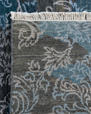 Traditional Ikat Hand Knotted Abstract Silk & Wool Blend Gray Area Rug 9' 0" x 12' 2"
