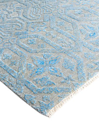 Traditional Ikat Hand Knotted Floral Silk & Wool Blend Brown Area Rug 9' 1" x 12' 2"