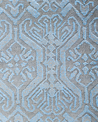 Traditional Ikat Hand Knotted Floral Silk & Wool Blend Brown Area Rug 9' 1" x 12' 2"
