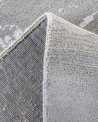 Traditional Ikat Hand Knotted Abstract Silk & Wool Blend Gray Area Rug 8' 0" x 10' 2"