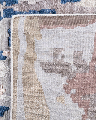 Contemporary Modern Hand Knotted Abstract Silk & Wool Blend Gray Area Rug 9' 1" x 12' 0"