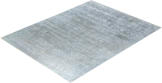 Traditional Ikat Hand Knotted Abstract Silk & Wool Blend Gray Area Rug 9' 3" x 11' 10"