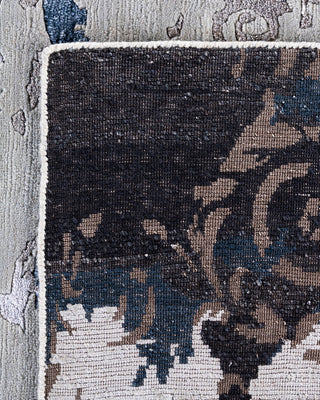 Contemporary Modern Hand Knotted Abstract Silk & Wool Blend Beige Area Rug 8' 1" x 10' 1"