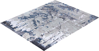 Contemporary Modern Hand Knotted Abstract Silk & Wool Blend Beige Area Rug 8' 1" x 10' 1"