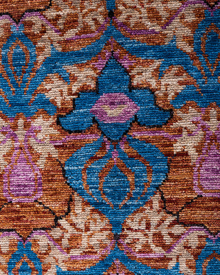 Contemporary Modern Hand Knotted Floral Wool Pink Area Rug 7' 10" x 10' 0"