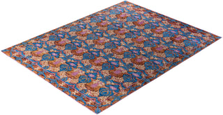 Contemporary Modern Hand Knotted Floral Wool Pink Area Rug 7' 10" x 10' 0"