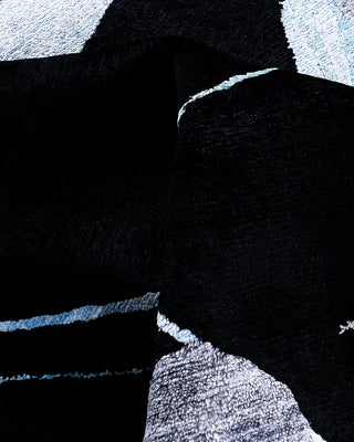 Contemporary Modern Hand Knotted Abstract Silk & Wool Blend Black Area Rug 9' 1" x 11' 10"