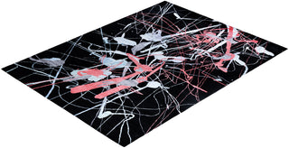 Contemporary Modern Hand Knotted Abstract Silk & Wool Blend Black Area Rug 9' 1" x 11' 10"