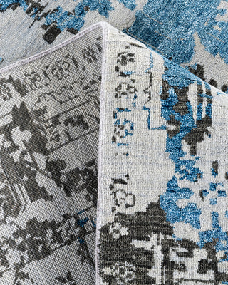 Traditional Ikat Hand Knotted Abstract Silk & Wool Blend Beige Area Rug 8' 2" x 10' 6"