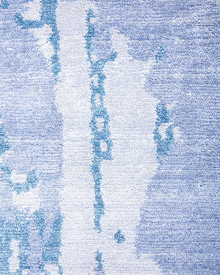 Contemporary Modern Hand Knotted Abstract Silk Purple Area Rug 9' 1" x 12' 3"