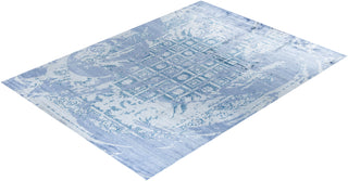 Contemporary Modern Hand Knotted Abstract Silk Purple Area Rug 9' 1" x 12' 3"