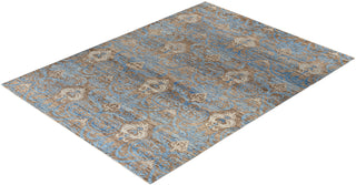 Contemporary Modern Hand Knotted Floral Wool Brown Area Rug 9' 2" x 12' 2"