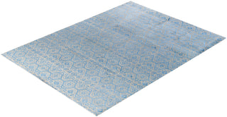 Traditional Ikat Hand Knotted Geometric Silk & Wool Blend Beige Area Rug 9' 3" x 12' 4"