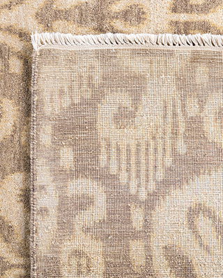 Traditional Ikat Hand Knotted Floral Wool Gray Area Rug 8' 2" x 10' 2"