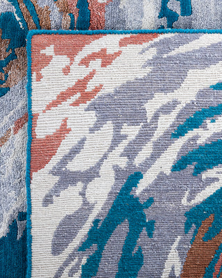 Contemporary Modern Hand Knotted Abstract Silk & Wool Blend Pink Area Rug 9' 2" x 12' 3"