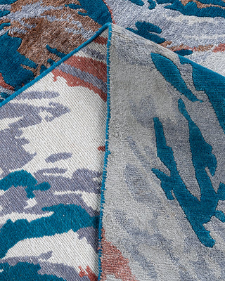 Contemporary Modern Hand Knotted Abstract Silk & Wool Blend Pink Area Rug 9' 2" x 12' 3"