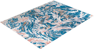 Contemporary Modern Hand Knotted Abstract Silk & Wool Blend Pink Area Rug 9' 2" x 12' 3"