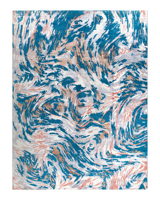 Contemporary Modern Hand Knotted Abstract Silk & Wool Blend Pink Area Rug 9' 2" x 12' 3"