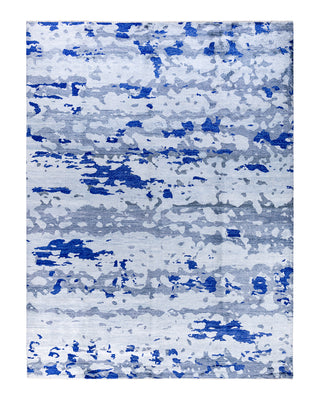 Traditional Ikat Hand Knotted Abstract Silk Beige Area Rug 9' 2" x 12' 0"