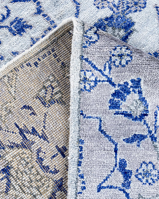 Contemporary Modern Hand Knotted Floral Silk Beige Area Rug 9' 0" x 12' 4"