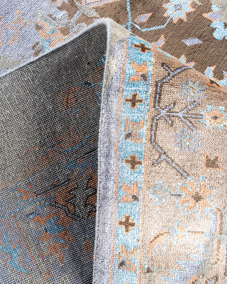 Traditional Ikat Hand Knotted Abstract Silk & Wool Blend Gray Area Rug 8' 1" x 10' 2"