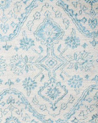 Traditional Ikat Hand Knotted Geometric Silk & Wool Blend Gray Area Rug 8' 10" x 10' 1"