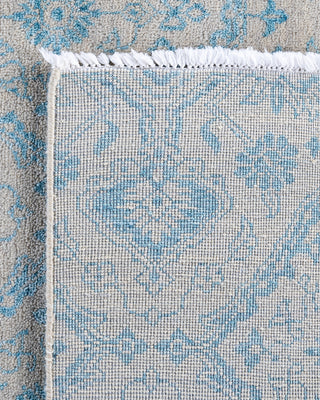 Traditional Ikat Hand Knotted Floral Silk & Wool Blend Beige Area Rug 9' 0" x 10' 2"