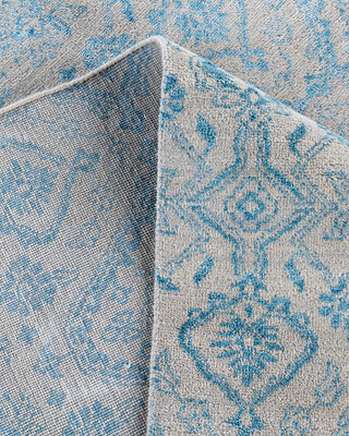 Traditional Ikat Hand Knotted Floral Silk & Wool Blend Beige Area Rug 9' 0" x 10' 2"