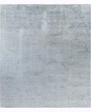 Traditional Abstarct Wool, Silk Hand Knotted Beige Area Rug 9' 0" x 10' 2"