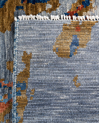 Contemporary Modern Hand Knotted Abstract Wool Blue Area Rug 9' 0" x 12' 0"