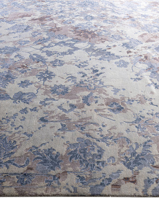 Traditional Ikat Hand Knotted Abstract Silk & Wool Blend Gray Area Rug 8' 3" x 10' 3"