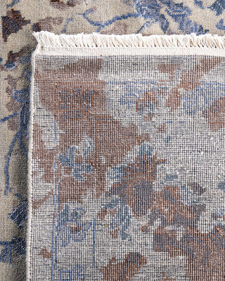 Traditional Ikat Hand Knotted Abstract Silk & Wool Blend Gray Area Rug 8' 3" x 10' 3"