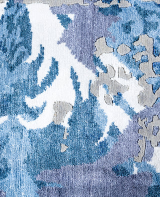 Contemporary Abstarct Wool, Silk Hand Knotted Gray Area Rug 9' 3" x 12' 2"