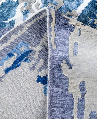 Contemporary Abstarct Wool, Silk Hand Knotted Gray Area Rug 9' 3" x 12' 2"