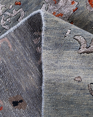 Contemporary Modern Hand Knotted Abstract Silk & Wool Blend Gray Area Rug 8' 2" x 10' 1"