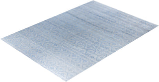 Traditional Ikat Hand Knotted Floral Silk & Wool Blend Gray Area Rug 9' 0" x 12' 4"