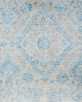Traditional Ikat Hand Knotted Geometric Silk & Wool Blend Beige Area Rug 9' 0" x 12' 2"